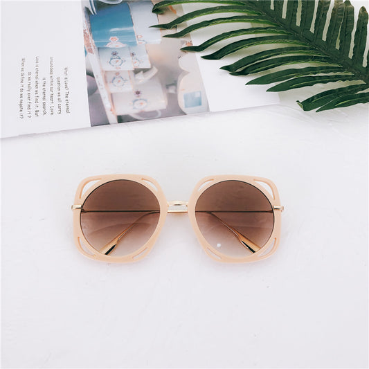 Square frame hollow personality sunglasses