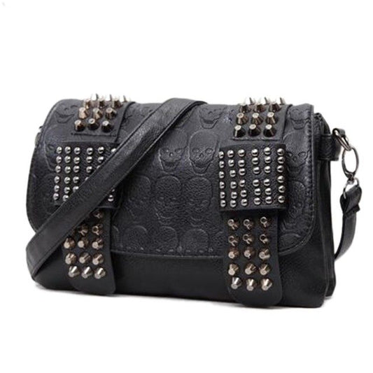 Fashion Women Black Leather Messenger Bags