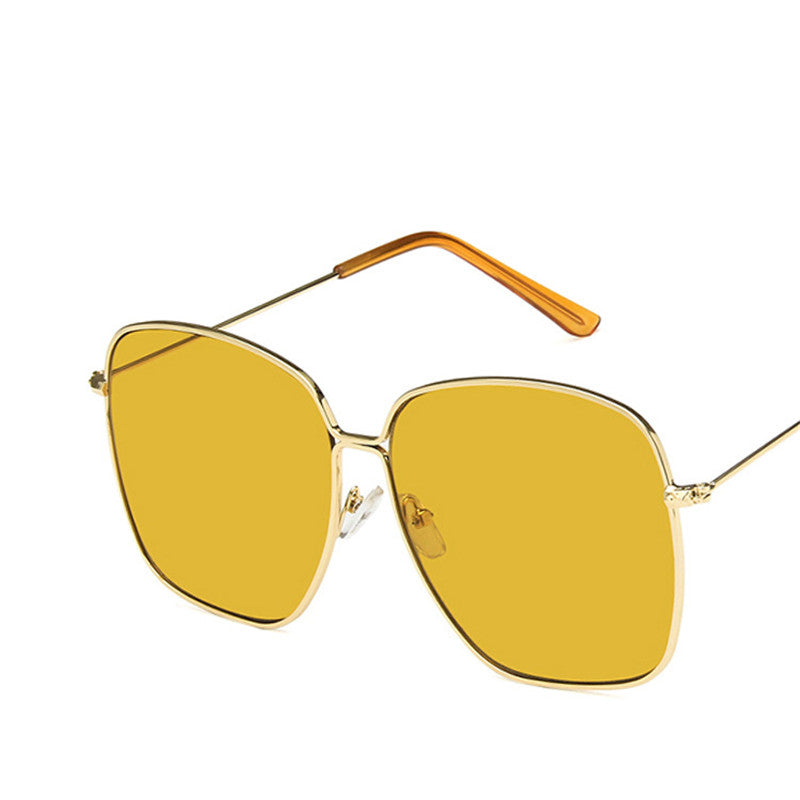 Metal Large Square Sunglasses