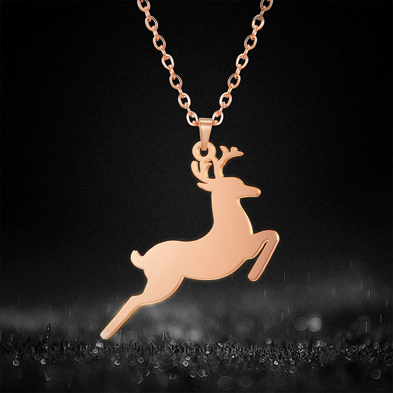 Jewellery Deer Pendant Stainless Steel Necklace
