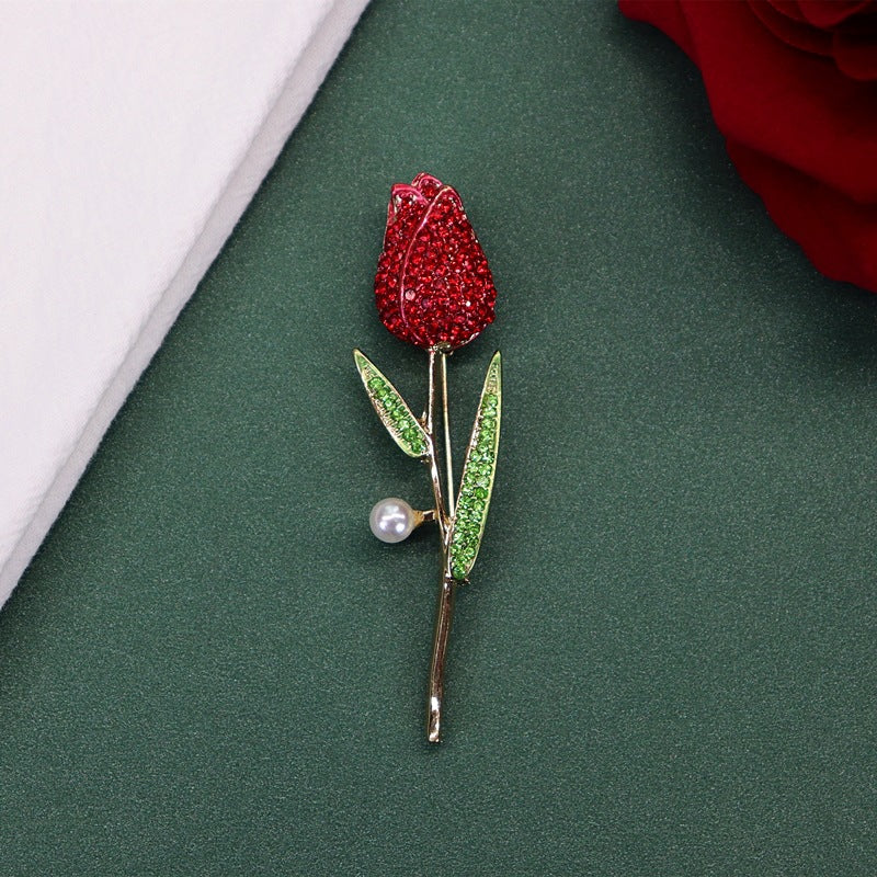 Three-dimensional Rose Flower Rhindiamond-style
