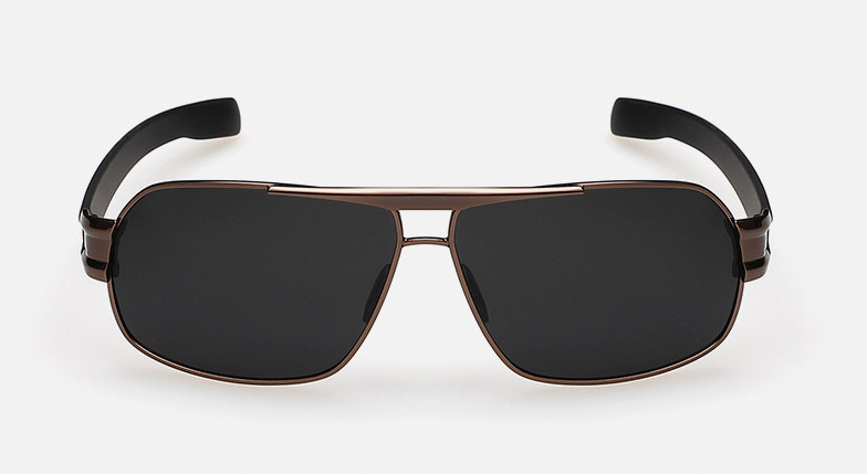 Polarized Men's  Metal Square Sunglasses