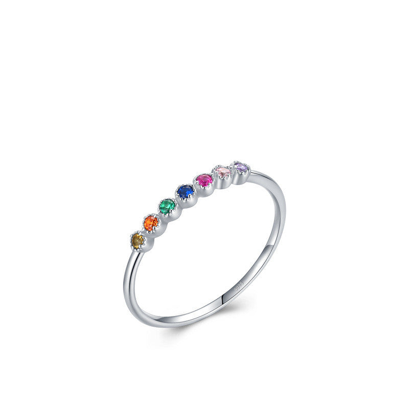 Candy Colored Zircon Ring Rainbow