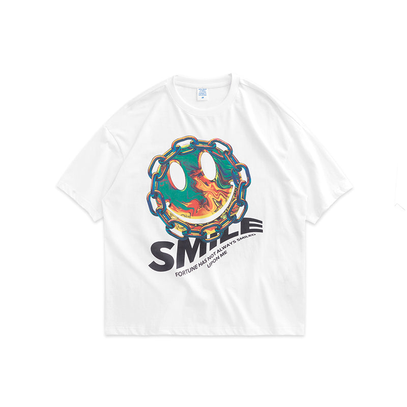 Smiley printed short-sleeved T-shirt for men