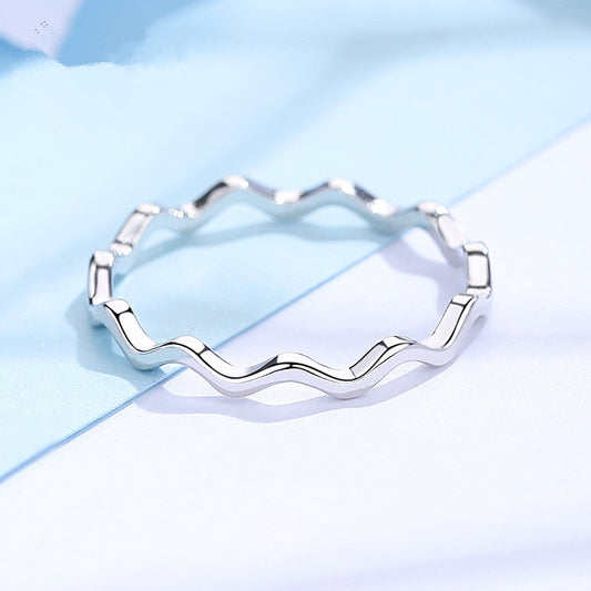 Sterling silver wave ring
