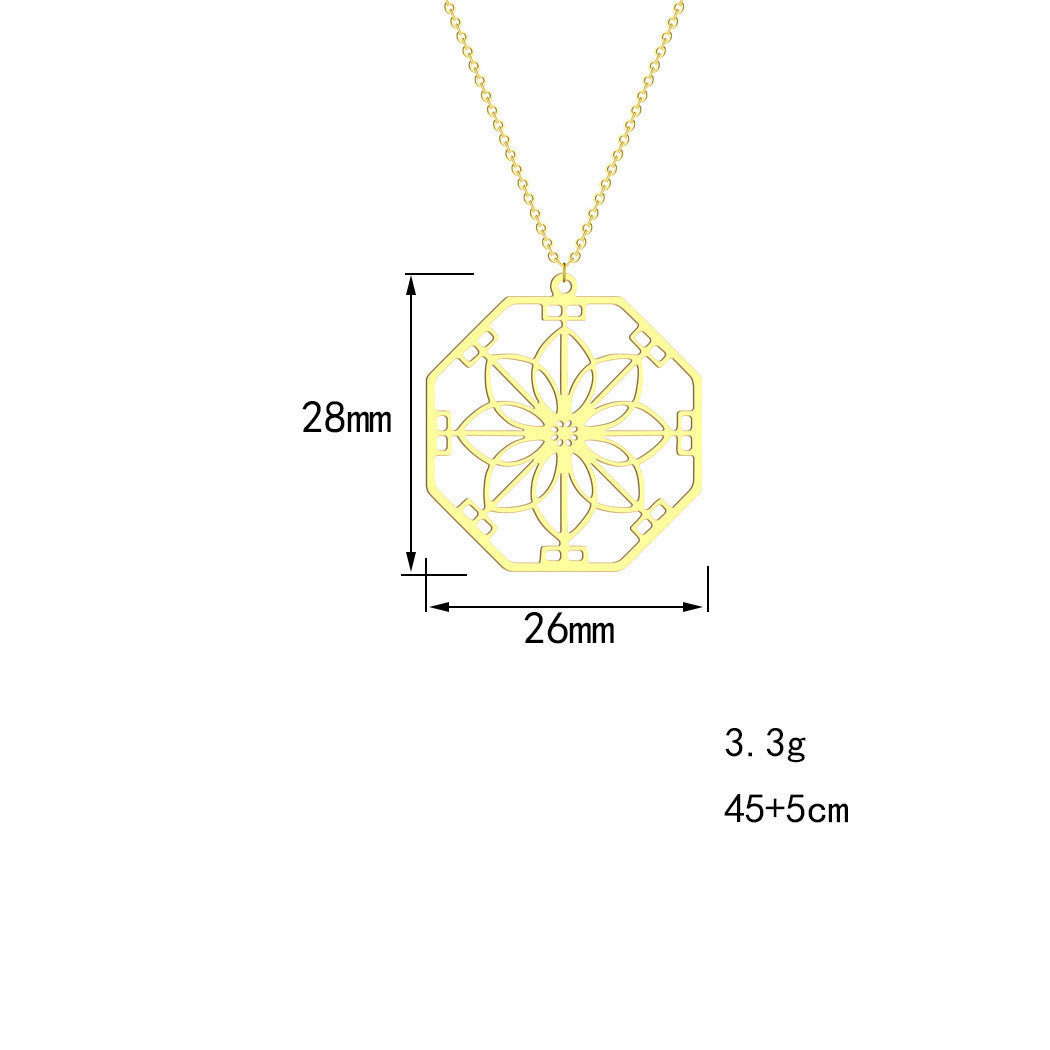 Mandala Flower Pendant Necklace Jewellery