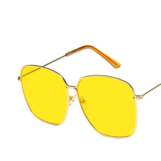 Metal Large Square Sunglasses