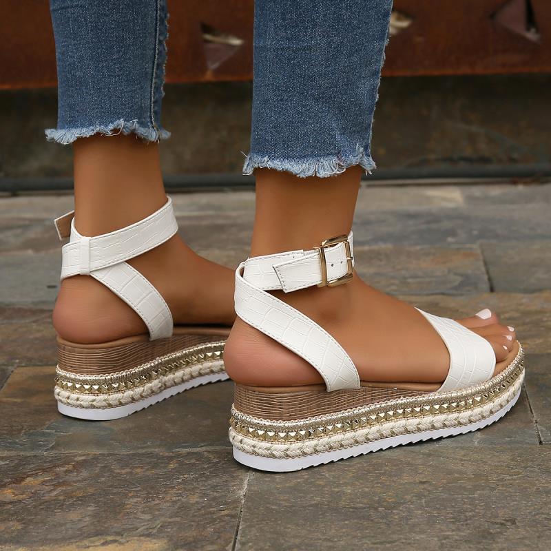 Summer Buckle Strap Hemp Shoes