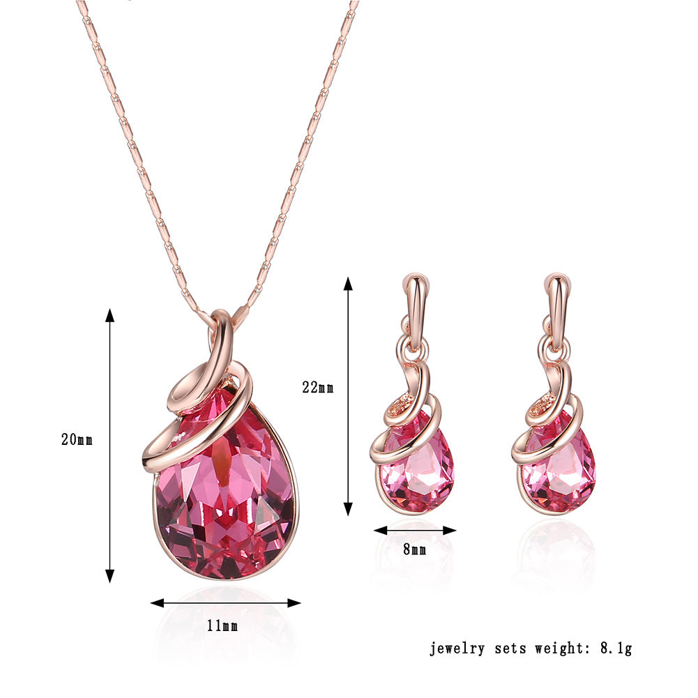 Alloy Gemstone Jewellery Set Necklace