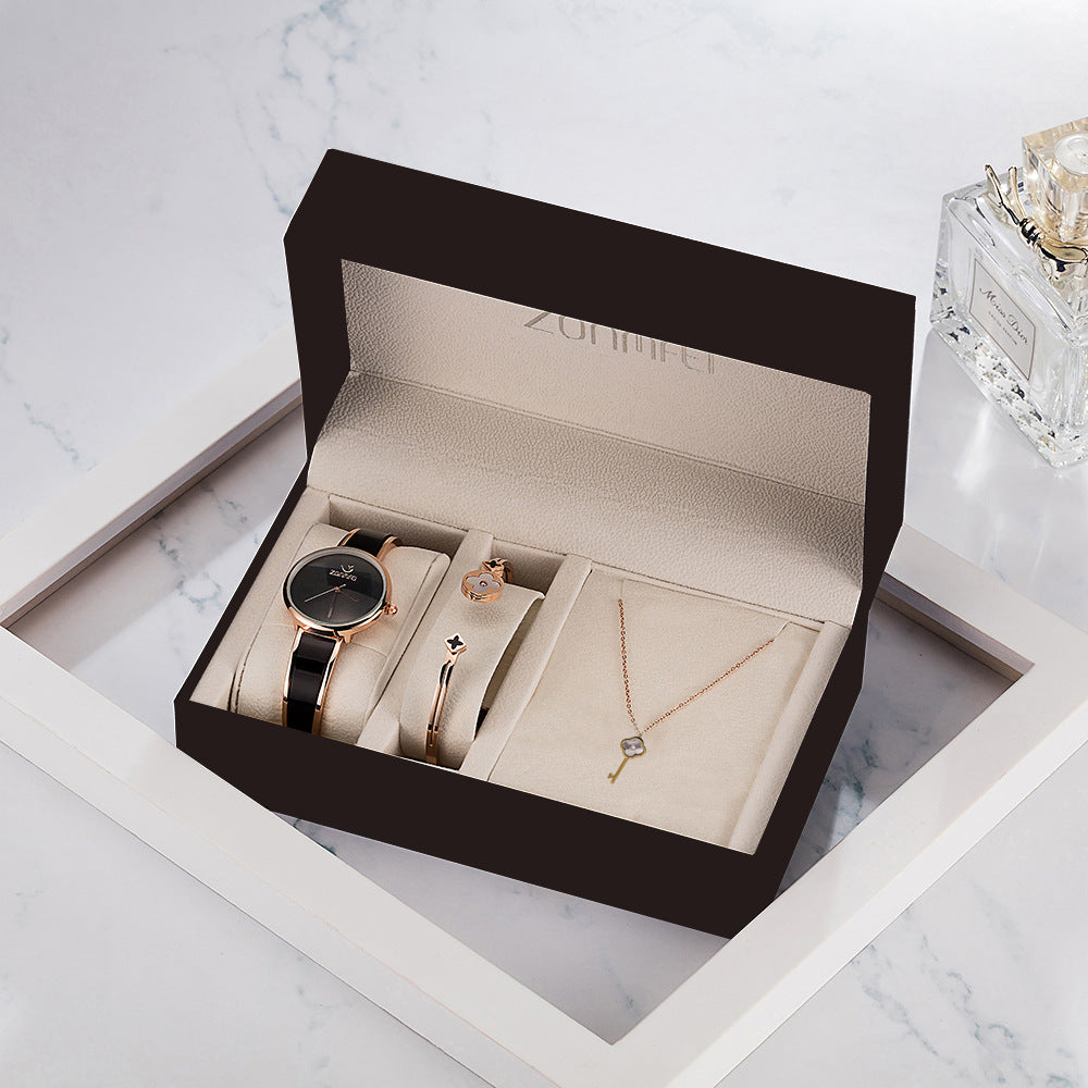Gift Box Watches Set Bracelet Necklace Earring Ring Set