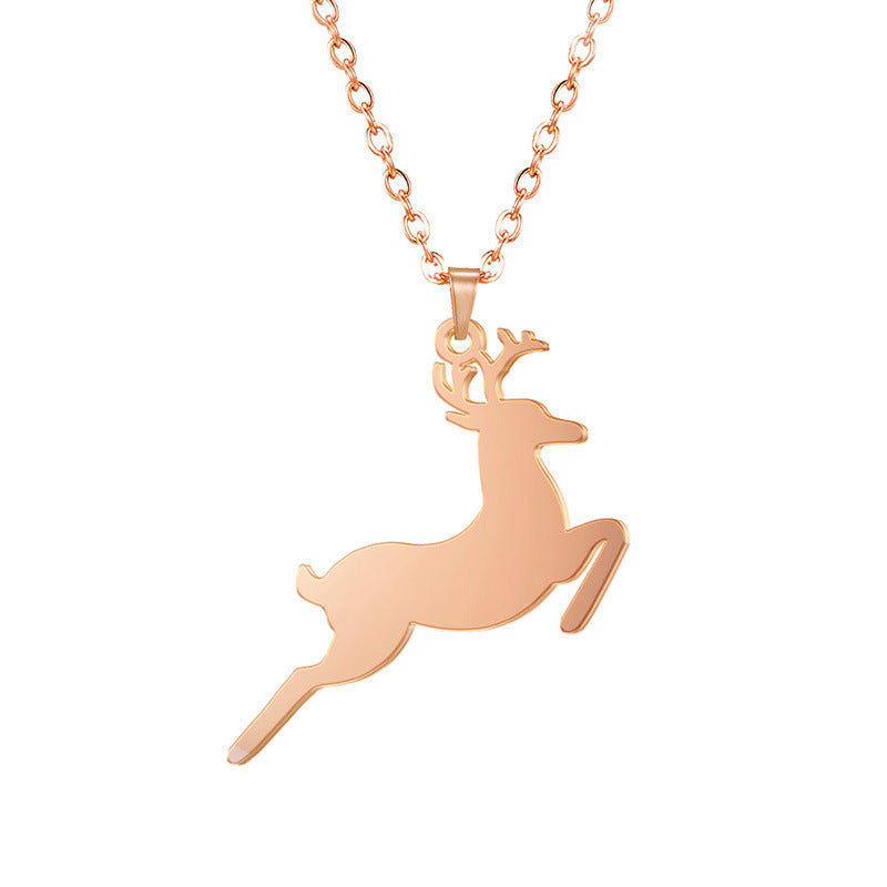 Jewellery Deer Pendant Stainless Steel Necklace