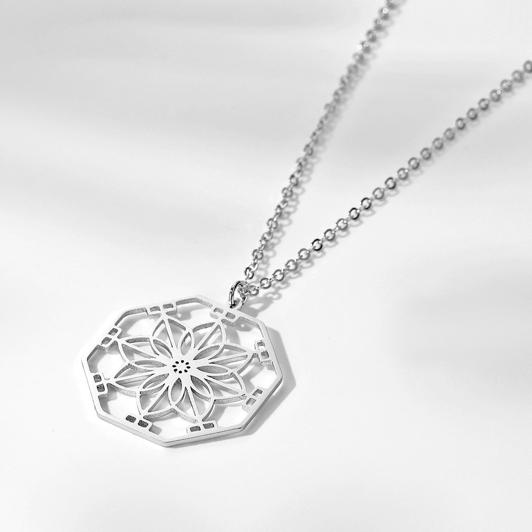 Mandala Flower Pendant Necklace Jewellery