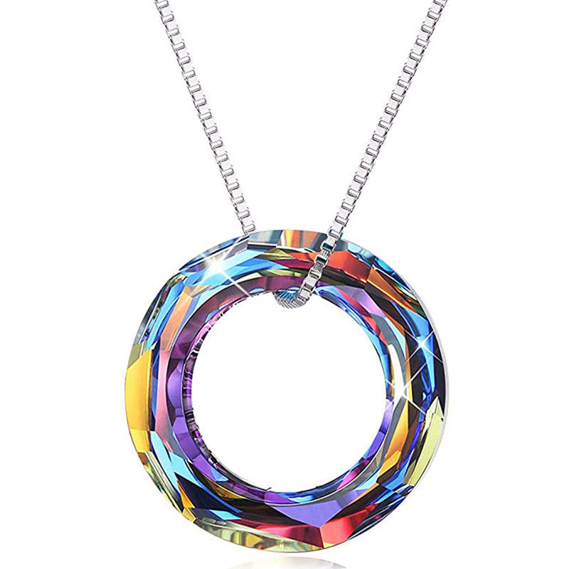 Austrian Crystal Round Colorful Necklace